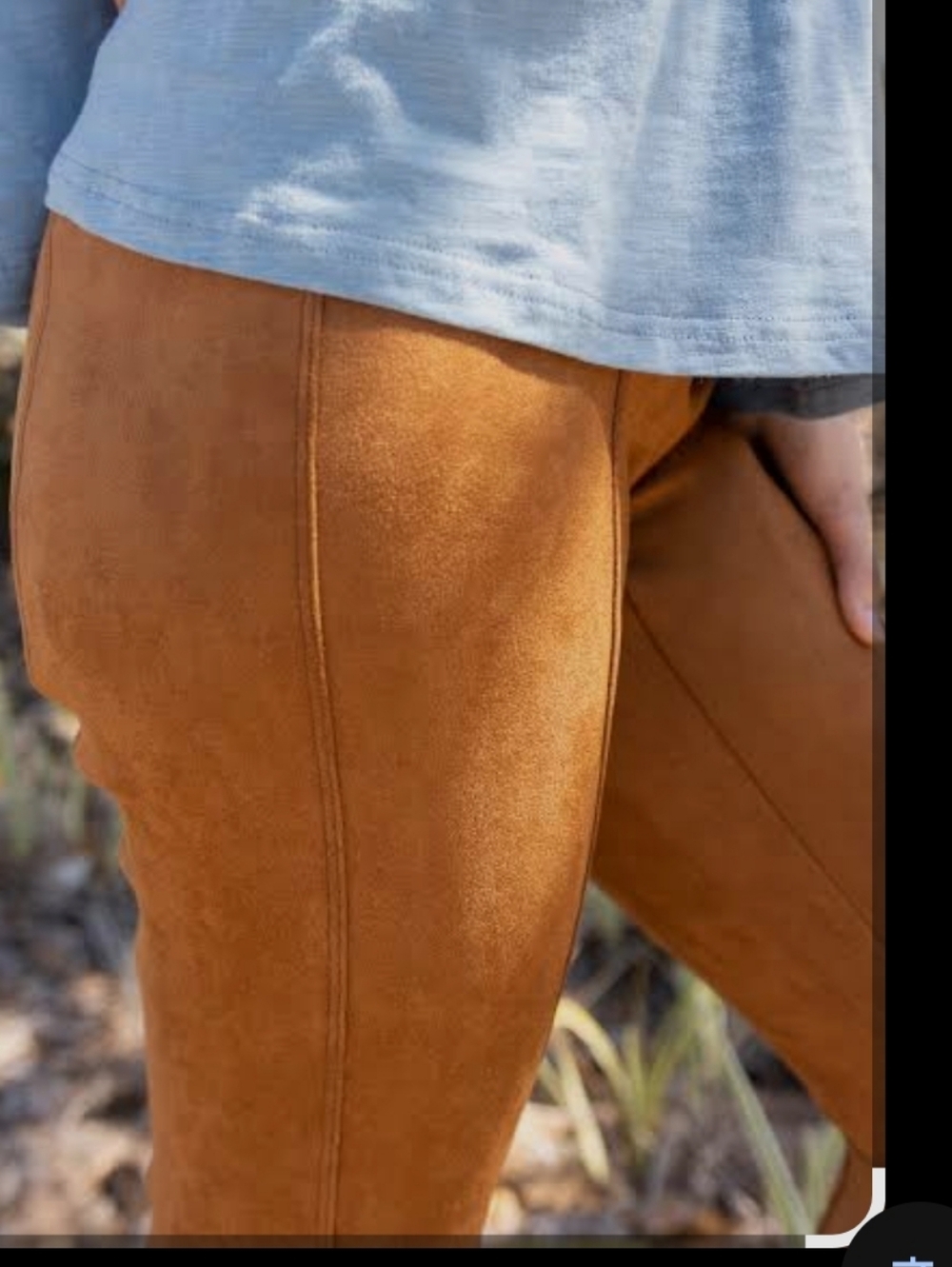 SPANX Burnt Orange, Faux Suede Leggings